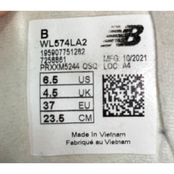 New Balance Womens Silver 574 Sneakers Size 6.5 US 37 EU - Picture 11 of 11